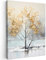 MuchoWow© Wandbilder 50x70 cm Wohnzimmer Wanddeko Schlafzimmer Zimmerdeko Fotowand Zimmer Deko auf Wand Dekoration Wall Art Baum - Herbst - Gold - Winter