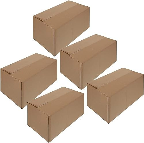 SAFWEL Mehrzweckboxen Umzugskartons Movebox für Umzug oder Lagerung, 5er-Pack Robuster Karton aus Wellpappe mit Tragegriffen, 100x50x50cm (Color : Without Handle)