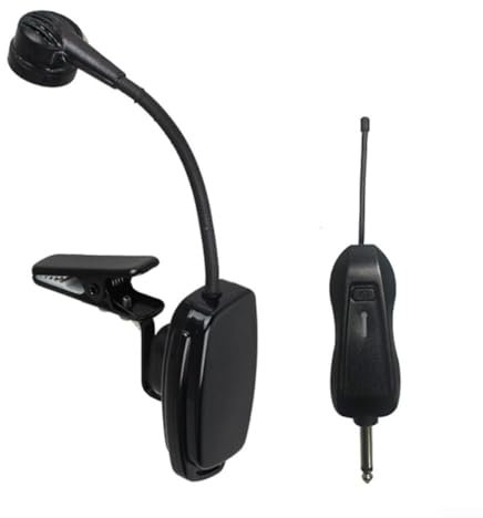 Lioaeust Set di microfono per sassofono e strumenti wireless, UHF, ricevitore di ricambio per sassofono, tromba, sassofono (1 per 1)