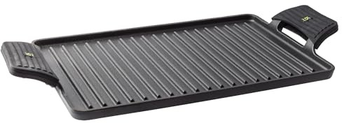 San Ignacio Asador Rectangular Grill de Hierro Fundido 43×23 cm con asas de silicona Xtra