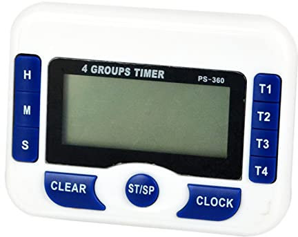 Recordatorio de hora digital con pantalla LCD eléctrica, temporizador de huevos de 4 canales, temporizador de cuenta regresiva para cocinar, recordatorio de tiempo de horneado