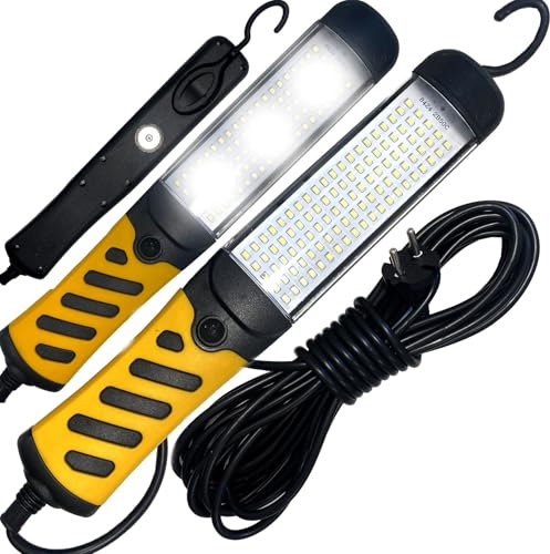Retoo Lampada da lavoro a mano, 1600 lumen, lampada da officina, lampada da officina, lampada da costruzione, 8 m, cavo di alimentazione, interruttore, spina europea