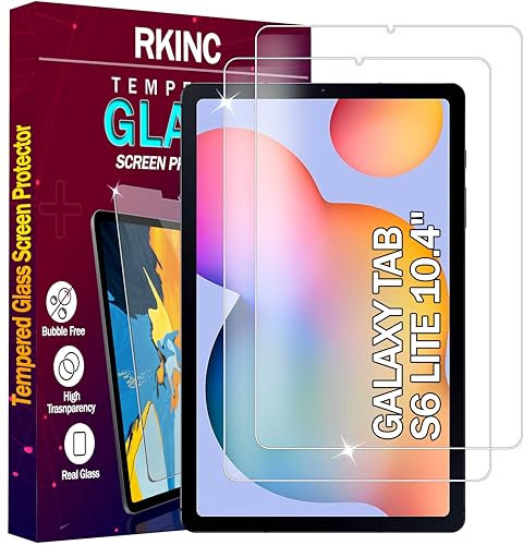 RKINC Protector pantalla [2 Piezas] para Samsung Galaxy Tab S6 Lite 2024/2022/2020 10,4 pulgadas, Cristal templado película de vidrio, 9H 0.33 mm [Anti-rasguño][Anti-rotura][Sin burbujas]