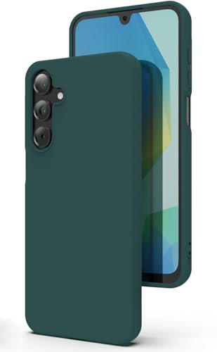YATWIN Silicone Case for Samsung Galaxy A16 5G, Soft-Touch, Shockproof, DustProof, Antiskid Full Body Armour Phone Cover for Samsung Galaxy A16 5G - Dark Green