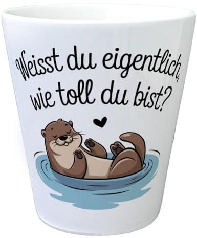 speecheese Weisst du eigentlich, wie toll du bist? Blumentopf mit Otter lustiger Pflanzentopf für Tierliebhaber und Naturliebhaber