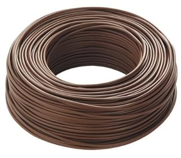 Cavo Elettrico FS17, 6 MMQ, Rotolo 10/20 Metri, Multicolore (Verde, Nero, Blu, Marrone, Grigio) (MARRONE, 10MT)