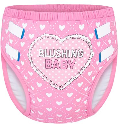 LittleForBig Weiche Seidiges Unterwäsche Bequeme Waschbare Wiederverwendbare Trainingshosen für Erwachsene - Blushing Baby Rosa S