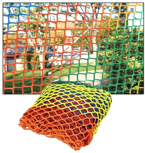 AMAKAA Sicherheitsnetz, Katzennetz, Bunt Mehrzweck-Sicherheitsnetz, für Katzen Hochbett Rausfallschutz Vergnügungspark Dekoration, Knotenloses Netz(Size:1x2m)