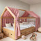 FloraVigo Lot de 2 baleines de lit faites à la main en 100 % mousseline de coton, pour décoration de lit de maison, pour filles et garçons (lot de 2, 132 x 320 cm, vieux rose)
