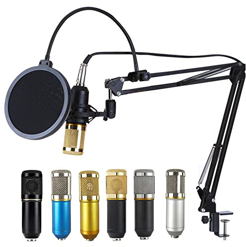 ZJchao Multifunktionaler Live -Soundkarte und Suspension Mikrofon Intelligenter Audio -Mixer Set für PC Live Black (GOLD)