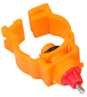 WRITWAA 20 Stück Automatische Hühnertränke Nippeltränke aus Kunststoff Orange mit Federclip für Geflügel Wie Hühner Enten Wachteln und Wildvögel