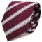 TigerTie Designer Krawatte in rot violett bordeaux grau silber gestreift