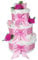 XXL Windeltorte rosa für Mädchen ROSENBLÜTE / 63-teilig/Geschenk zur Geburt, Babyparty & Babyshower / 45cm