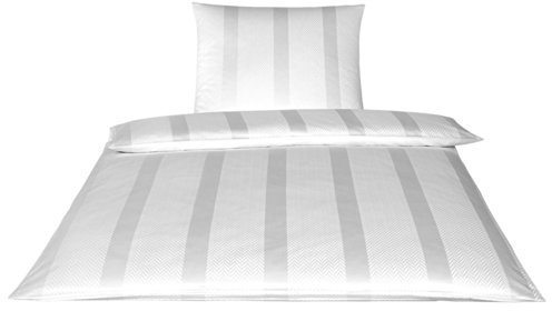 elegante 2058 - Metropolis Mako-Satin Bettwäsche 200x220 + 2X 80x80 weiß - 0
