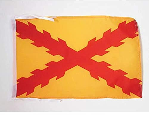 BANDERA de ESPAÑA TERCIOS MORADOS VIEJOS 45x30cm - BANDERINA EJERCITO ESPAÑOL 30 x 45 cm cordeles - AZ FLAG