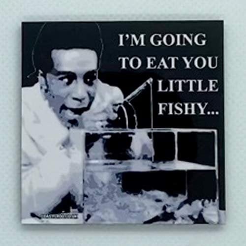 Eat You Little Fishy - The Cat from Red Dwarf - Fridge Magnet - Hardboard - 57mm x 57mm - Gloss Finish