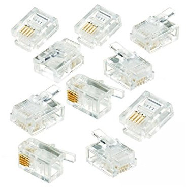 Mach Power CV-LAN-054 Telefonstecker RJ11 6P4C, 50 Stück