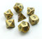 Bescon Messing Solide Metall Polygonal Würfel Spielwürfel Würfeln für DND Dungeons und Dragons, Brass Metallic RPG - Rollenspiel Polyedrische Dice 7pcs Set d4 d6 d8 d10 d12 d20 d%