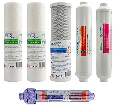 Ersatzfilterset ohne Membrane geeignet für 7 Stufen Umkehrosmoseanlage Trinkwasseranlage Pura Natura RO7 Trinkwasserfilter Osmosefilter Membranfilter Osmoseanlage Wasserfilter Puranatura