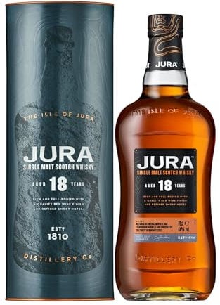 Jura 18 Year Old Single Malt Scotch Whisky 70cl | Fruity and Balanced 44% vol | More than a Whisky, made by a Scottish Island Community | A Richly Fruity and Full-Bodied Single Malt