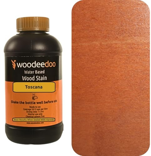 WooDeeDoo Water Based Wood Stain | Wood Dye | Ready to Use | Environmentally Friendly | Solvent Free | Odour Free | 450 ml | Toscana