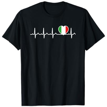 Herzschlag Herzlinie Herzfrequenz Italien Fahne - Italy T-Shirt