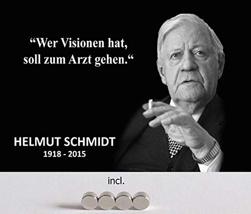Blechschild 20x30cm gewölbt incl. 4 Magneten Wer Visionen hat Zitat Helmut Schmidt Deko Geschenk Schild