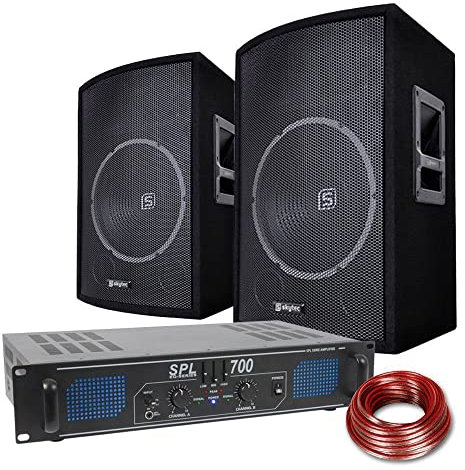 SkyTec DJ-Lautsprecher-Verstärker-Kombination 700 W