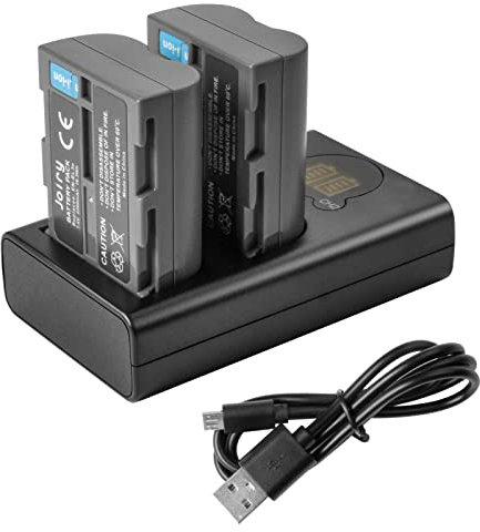 2 X EN-EL3E Batteria di Ricambio e Doppio caricatore Compatibile con Nikon D50, D70, D70s, D80, D90, D100, D200, D300, D300S, D700 D900 (TYPE A)