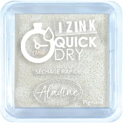 Aladine 19547 Izink Quick Dry Stempelkissen, weiß, 5 x 5 cm