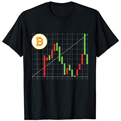 Bitcoin Chart Kurs Crypto Kunst Kerzen Diagram Investieren T-Shirt