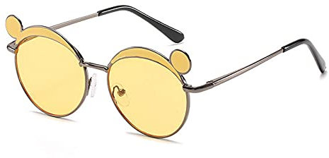 WQZYY&ASDCD Sonnenbrille Herren Damen Uv400 Spiegelvisierbrille Brille-Gelb