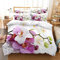 Bettwäsche 200x200 Weiße rosa Orchidee Bettbezug mit Reißverschluss, Microfaser Modern Bettdeckenbezug +2 Kissenbezug 80x80cm - Atmungsaktive Mikrofaser