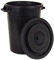 BURI Poubelle universelle robuste et polyvalente de 100 l en noir avec couvercle - Idéale comme citerne de pluie, poubelle ou poubelle pour un usage domestique ou commercial.