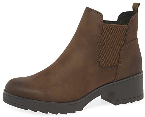 MARCO TOZZI Damen Chelsea Boots Vegan mit Blockabsatz