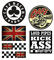 cut-it folientechnik & design MG635 / 6X Cafe Racer Aufkleber 9cm Kult Sticker Set UK Motorrad Bike Dekor Bobber Custom Umbau Ace Ass Look England Flat Tracker Biker