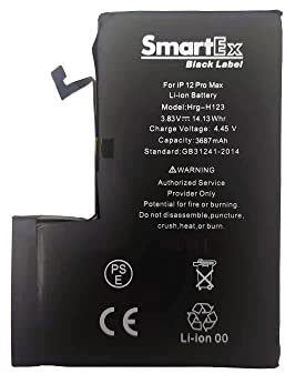 Smartex® Black Label Batteria compatibile con iPhone 12 Pro MAX - Capacità 3687 mAh | 2 Anni di Garanzia