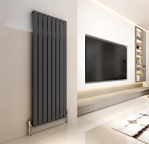 Radiator Horizontal Vertical Designer Flat Panel Central Heating Radiator 1800mm Height (1800x544mm Single, Anthracite)