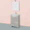 Kiamami Valentina Mueble de baño con pies de Roble Gris Completo con Lavabo y Espejo 56cm