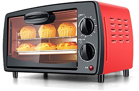 WANWEN Mini Forno Microonde Indipendente, 800 W 12 L, Rosso, Acciaio Inossidabile, Controllo Uniforme Della Temperatura, Da Tavolo, Pulsanti, 5 Livelli Di Potenza, Scongelamento, Vetro, 10 kg Max