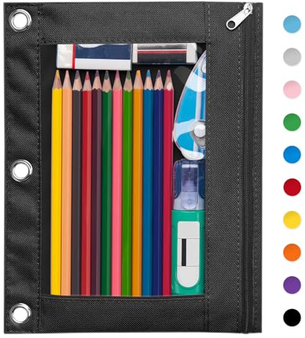 Forvencer Pencil Pouch for 3 Ring Binder, Large Pencil Case Pouch Binder
