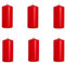Nipter Stumpenkerzen Rot Säulenkerzen Blockkerzen, Durchmesser 5 cm, Höhe 10 cm, geruchsneutral, lange Brenndauer 20h, Set 6 Stück (1 Box)
