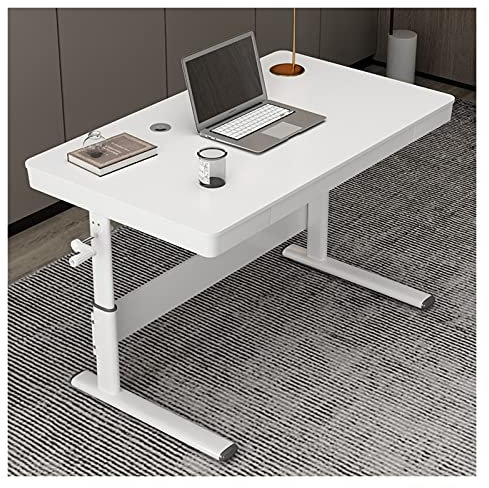 TAISK Home Study Hubtisch Stehender Büro-PC-Schreibtisch Höhenverstellbarer manueller Hubschreibtisch mit Schublade Moderner minimalistischer Gaming-Tisch Studentenschreibtisch