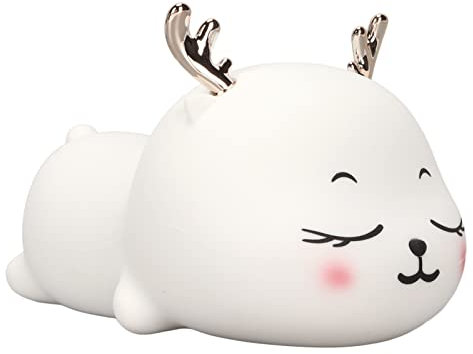 Nachtlicht für, Rentier-Kinderzimmer-Nachtlichter mit Einstellbarer Helligkeit und Farbe, Tischlampe, Raumdekoration, Wiederaufladbar, Niedliche LED-Geschenke für Babys,