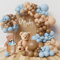 Kit Arco Palloncini marroni blu, 147 pezzi nudo caffè Pastello blu Boho neutro palloncini ghirlanda, Baby Shower decorazioni per ragazzi sesso rivelare compleanno matrimonio decorazione