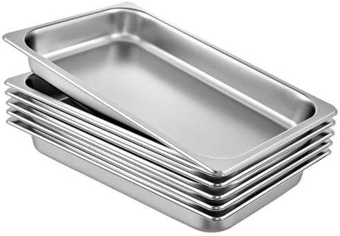 Lote 6 Cubetas Gastronorm GN 1/1-100 mm profundidad fabricadas en acero inoxidable. | Bandejas Horno | Bandejas Gastronorm 1/1 | Recipiente GN 1/1 530x320x100 mm | 13,3 lts