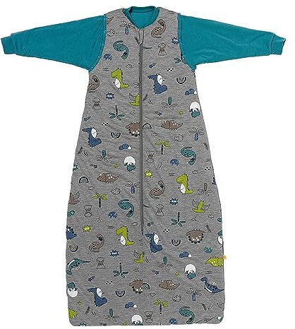 schlummersack Kinder Schlafsack 2.5 Tog Modal Oeko-Tex 150 cm Dinosaurier | Ganzjahresschlafsack Baby mit Ärmel abnehmbar Kinderschlafsack ganzjährig 6-10 Jahre