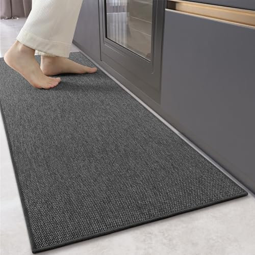 Color G Teppich Läufer, Läufer Flur rutschfest, Flur Teppich, Küchenteppich, Küchenläufer Waschbar, Fußmatte Lang, Läufer für Küche, Flur & Wohnraum (Grau, 65x240cm)
