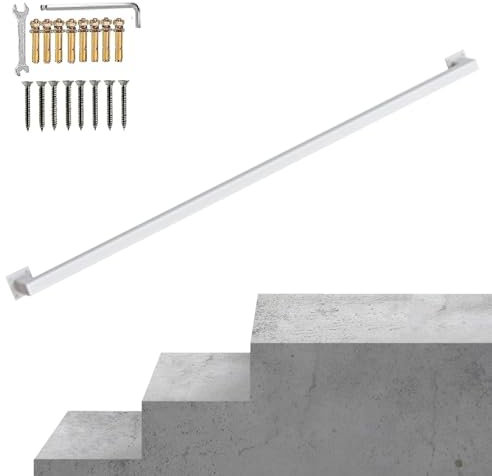 Handlauf für Treppengeländer aus Metall, 1 Fuß - 20 Fuß, weiß verzinktes Industrieeisenrohr, Treppenhandlauf, Wandhalterung, Haltegriff, 1 m, 1,5 m, 2 m, 2,5 m, 3 m, Treppengeländer ( Size : 90cm )