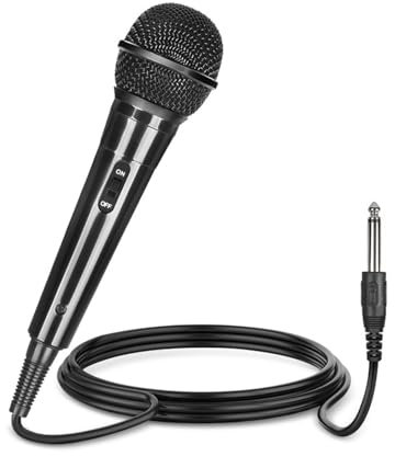 Dynamisches Mikrofon Karaoke Mikrofon Professional Mikrofon Handheld Mikrofon mit Nierencharakteristik mit 3 m Kabel 6,5 mm Klinke Gesangsmikrofon für Verstärker PA System Karaoke Party Meeting